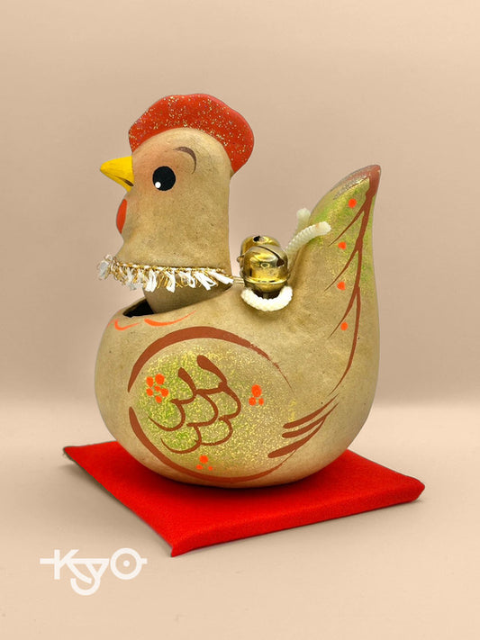 FT31 - Poulet en papier mâché, jouet folklorique