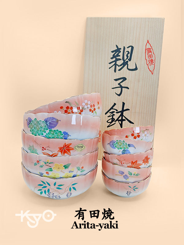 TB155 - Arita-yaki Pink bowl set 有田焼 親子鉢