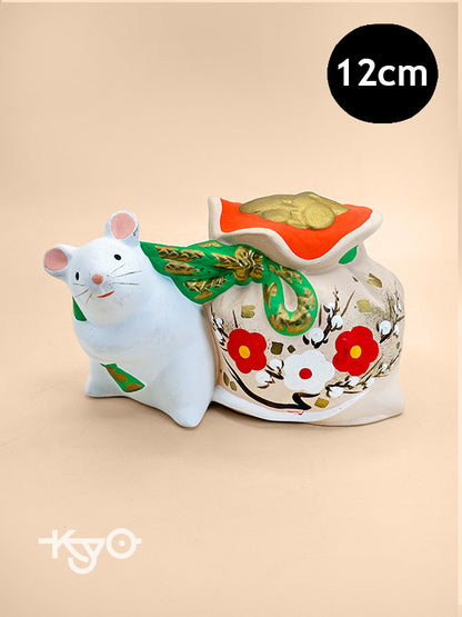 CB157 - Japon Dorei Clochette en argile de rat 鼠 土鈴