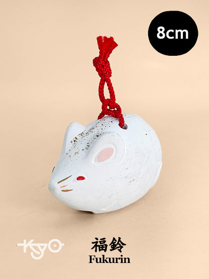 CB202 - Clochette Dorei en argile en forme de rat 子 (Fukuraku)