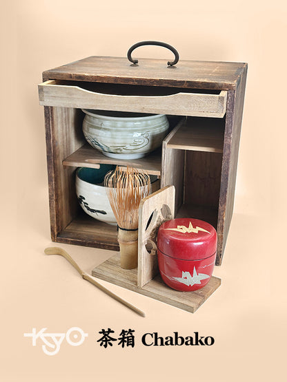 TC65 - Kit de cérémonie du thé Matcha japonais – 茶箱 (Chabako) Kit complet d'ustensiles de thé