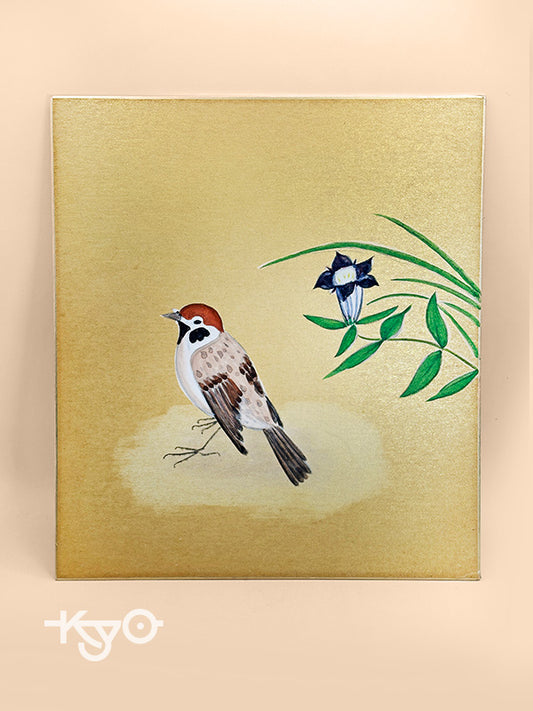 SHP215 - Hand-painted Shikishi of Sparrow