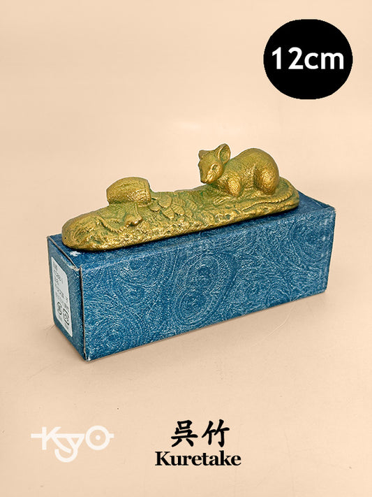 FT342 - Cast Iron Paperweight Rat by Kuretake 呉竹