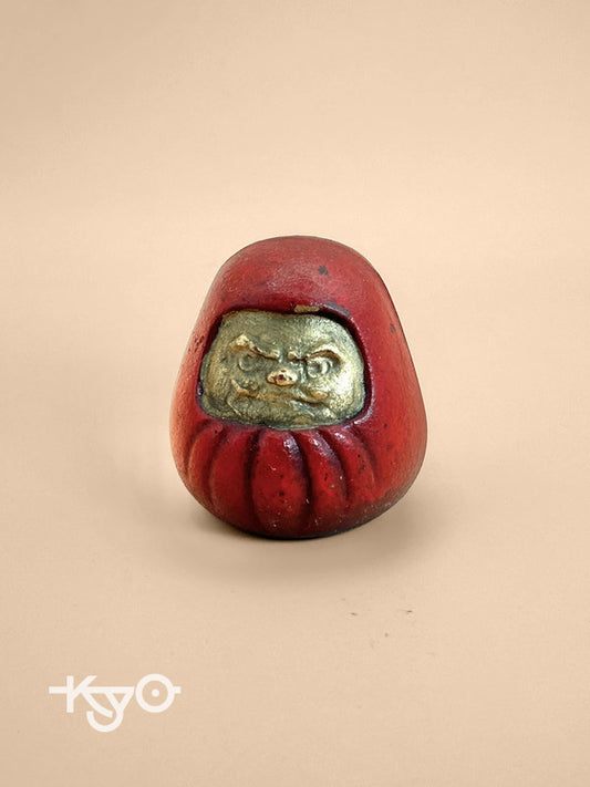 FT136 - Vintage Japanese Metal Daruma Figurine