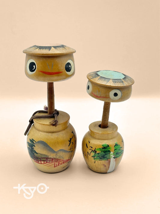 K10019 - Pair of Vintage Japanese Kappa Kokeshi