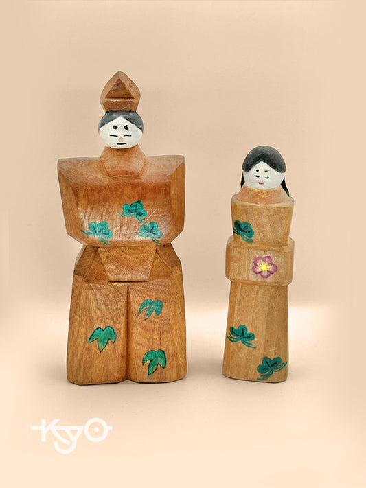 FT07 - Jouet folklorique japonais - paire de poupées en bois Hina